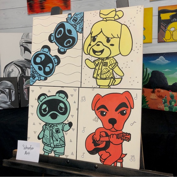 Modern Animal Crossing themed Painting - wall decor - decoration - Picture 2 of 2